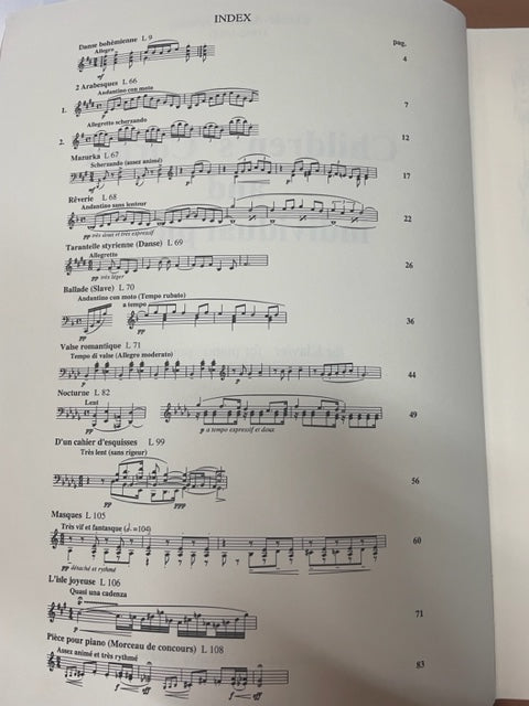 Claude Debussy Children's Corner and individual pieces pour piano