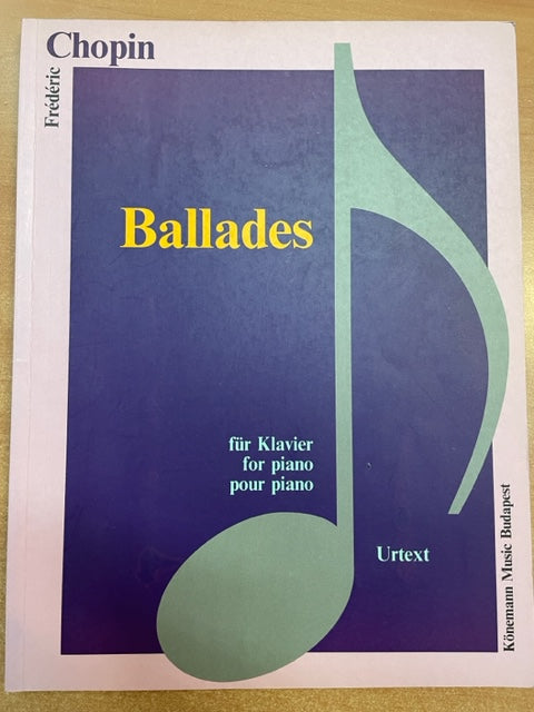Frédéric Chopin Ballades pour piano- 3000 partitions, livres et vinyles d'occasion en vente sur notre site internet gastonmusicclub.fr Gaston Music Store