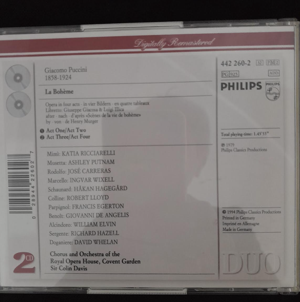 Coffret CD Giacomo Puccini La Bohème, opéra en 4 actes (2 CD)