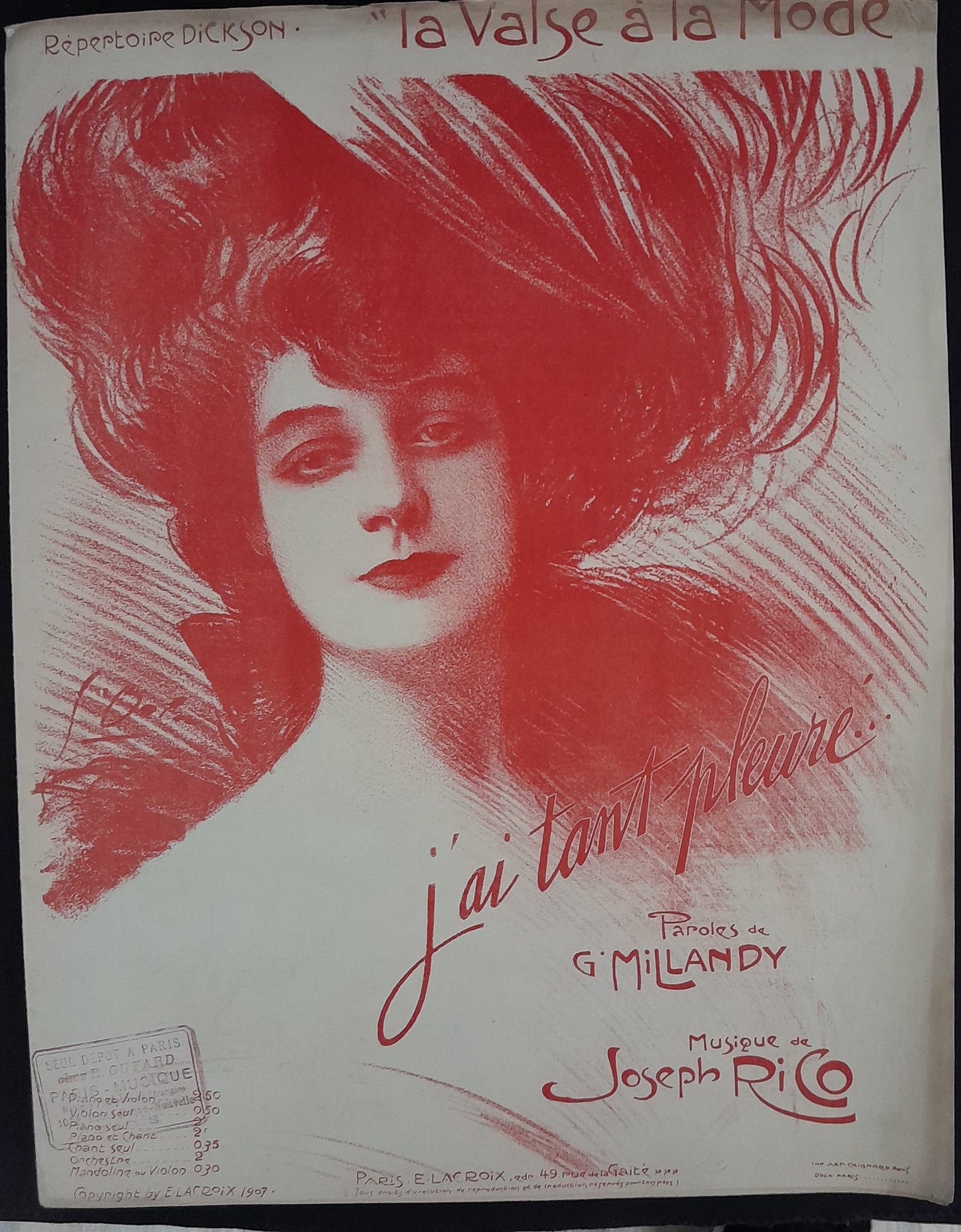 Coffret de plus de 50 morceaux de piano en feuillet de chansons de music-hall