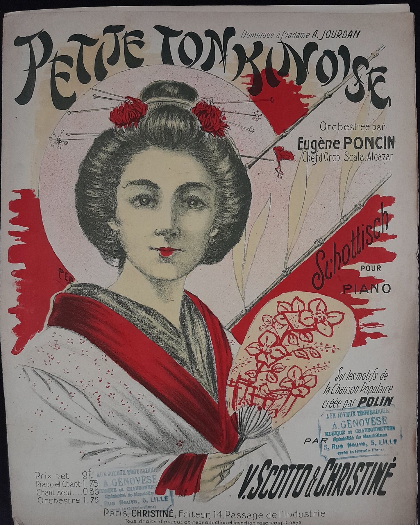 Coffret de plus de 50 morceaux de piano en feuillet de chansons de music-hall