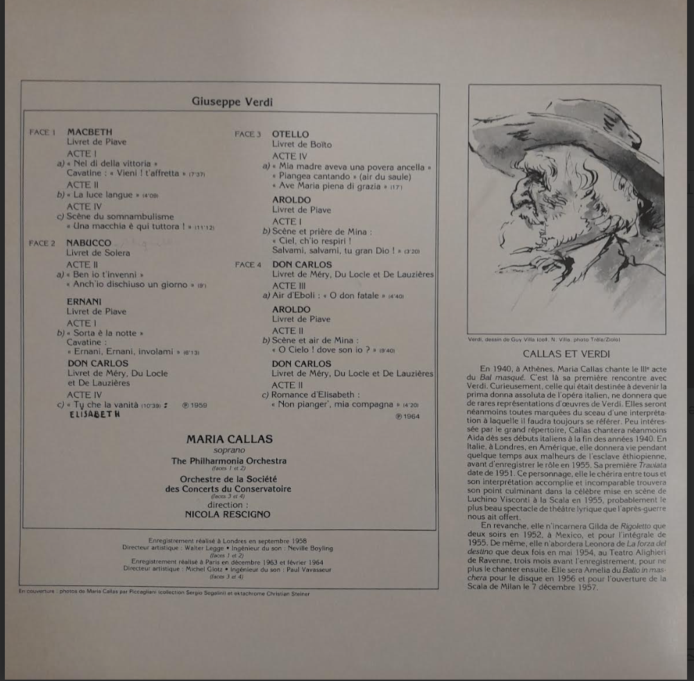 Coffret vinyle Verdi Maria Callas Les héroïnes de Verdi 2 disques