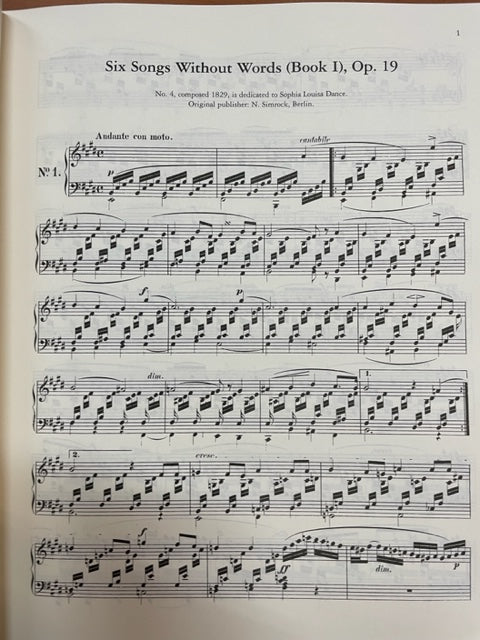 Mendelssohn Complete songs without words pour piano