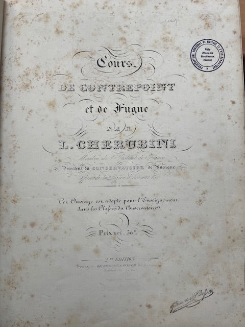 Luigi Cherubini Cours de contrepoint et de fugue 2e édition-3000 partitions, livres et vinyles d'occasion en vente sur notre site internet gastonmusicclub.fr Gaston Music Store