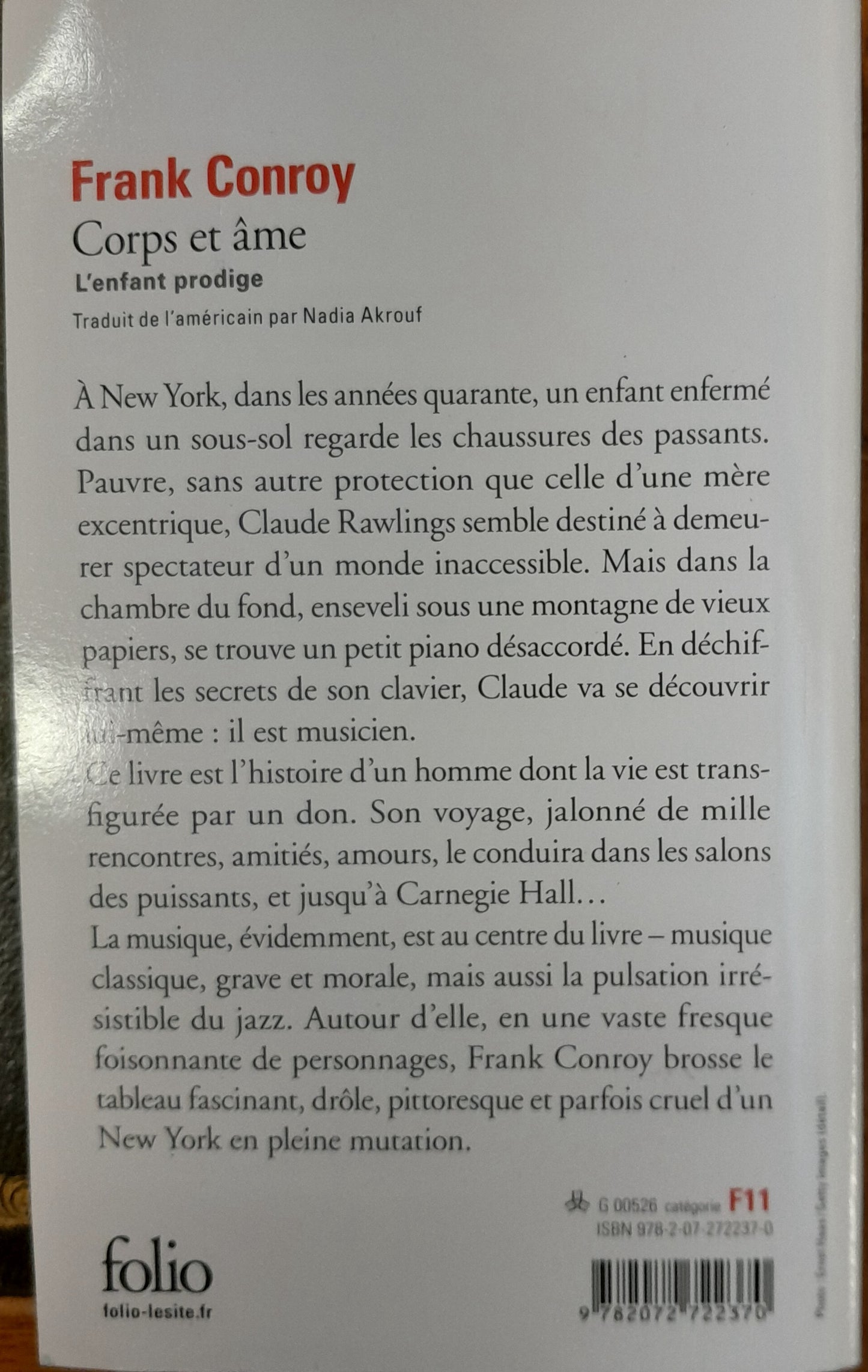 Corps et âme livre de Conroy Franck