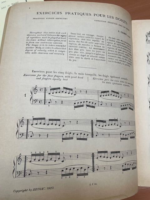 Czerny Exercices pratiques pour les doigts pour piano-3000 partitions, livres et vinyles d'occasion en vente sur notre site internet gastonmusicclub.fr Gaston Music Store