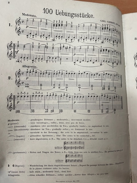 Czerny Exercices pour les commençants opus 139 partition piano
