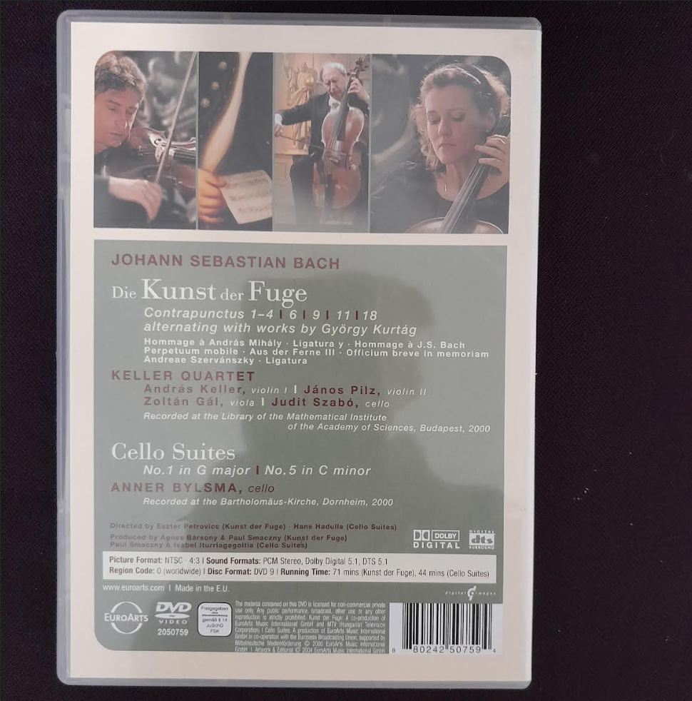 DVD J.S. Bach "L'art de la fugue" alternant avec des oeuvres de Kurtag