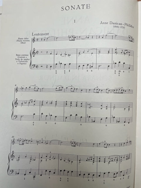 Anne Danican-Philidor Sonata in D minor for Treble recorder Flute or oboe and Basso continuo