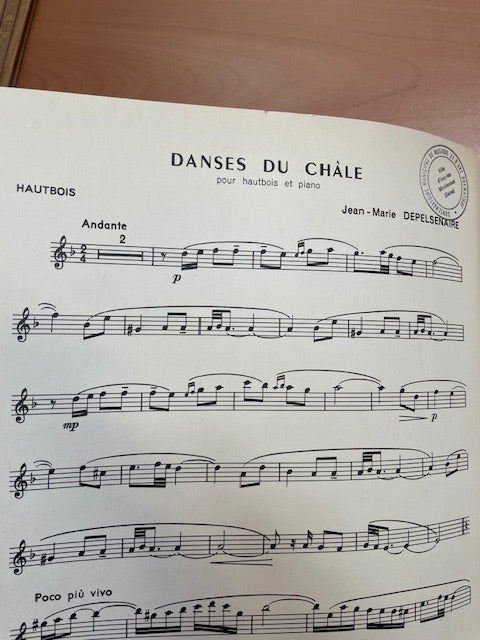 Depelsenaire Danse du chale pour hautbois et piano-3000 partitions, livres et vinyles d'occasion en vente sur notre site internet gastonmusicclub.fr Gaston Music Store