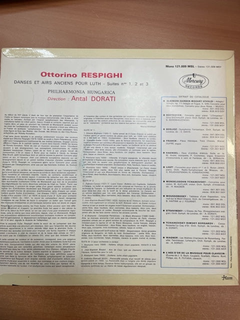 Vinyle Respighi Ottorino Danses et airs pour luth - Suites n° 1, 2 &3