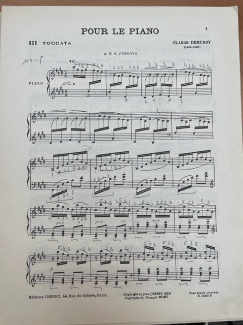 Claude Debussy Toccata partition piano- 3000 partitions, livres et vinyles d'occasion en vente sur notre site internet gastonmusicclub.fr Gaston Music Store