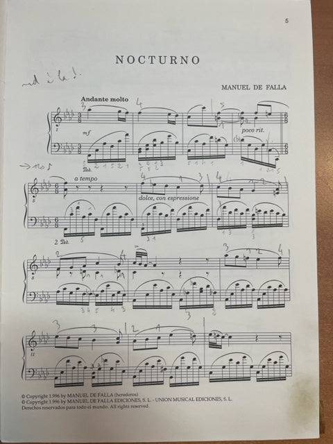 Manuel de Falla 6 obras para piano - 3000 partitions, livres et vinyles d'occasion en vente sur notre site internet gastonmusicclub.fr Gaston Music Store