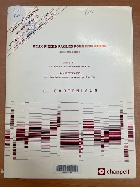 Odette Gartenlaub 2 pièces faciles pour orchestre - Degré préparatoire -3000 partitions, livres et vinyles d'occasion en vente sur notre site internet gastonmusicclub.fr Gaston Music Store