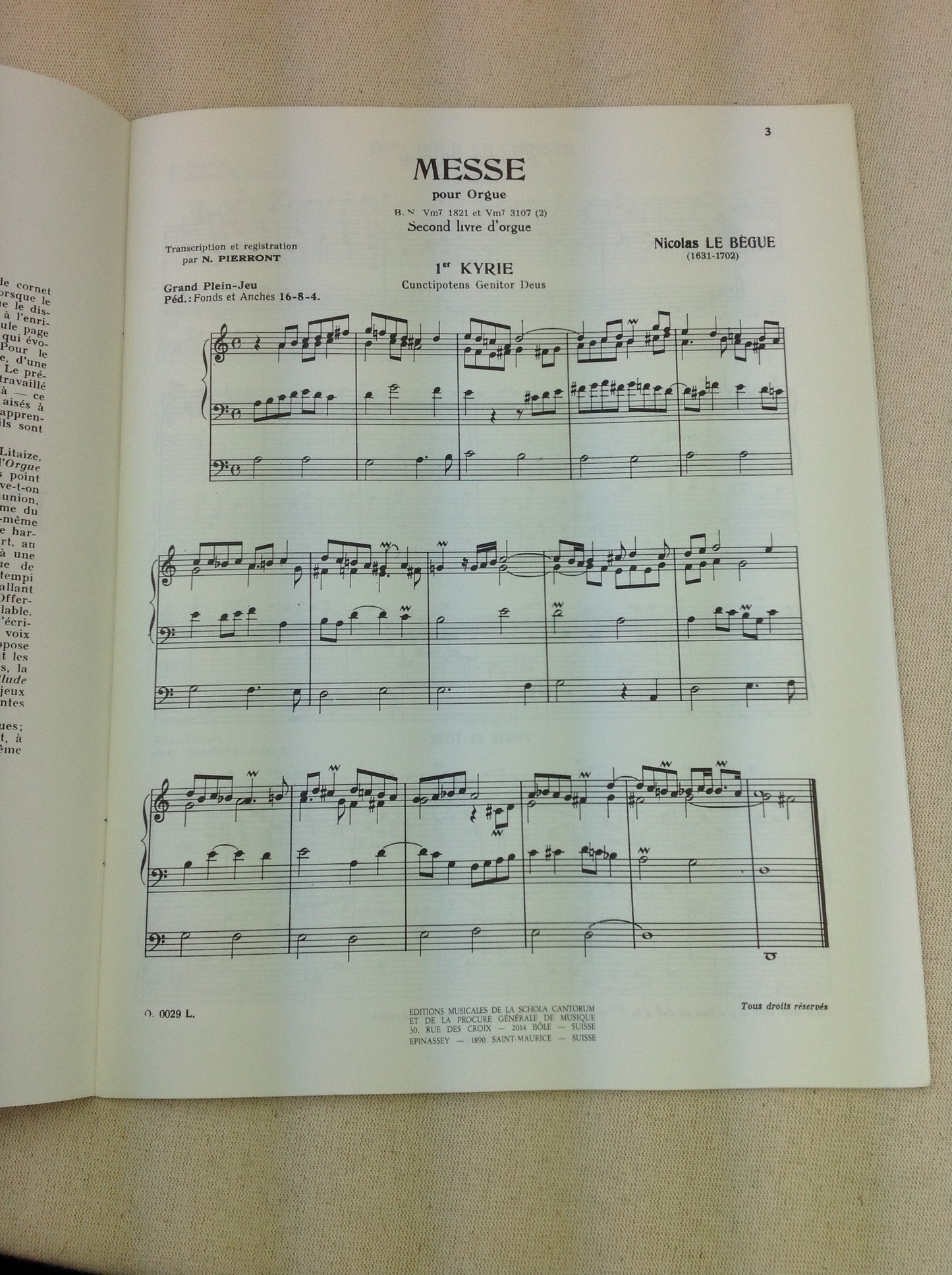 Nicolas le Bègue Gaston Litaize Deux grands messes partition pour orgue