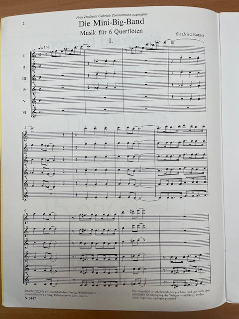 Siegried Burger Die mini big band - Musik für 6 Querflöten conducteur-3000 partitions, livres et vinyles d'occasion en vente sur notre site internet gastonmusicclub.fr Gaston Music Store