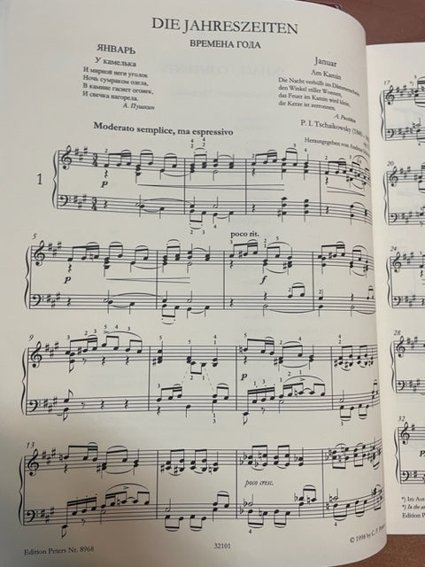 Piotr Tchaïkovsky Les saisons opus 37a partition piano