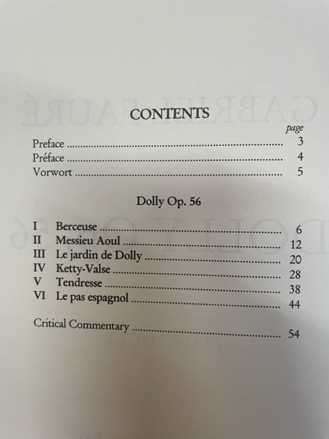 Gabriel Fauré Dolly opus 56 for piano duet