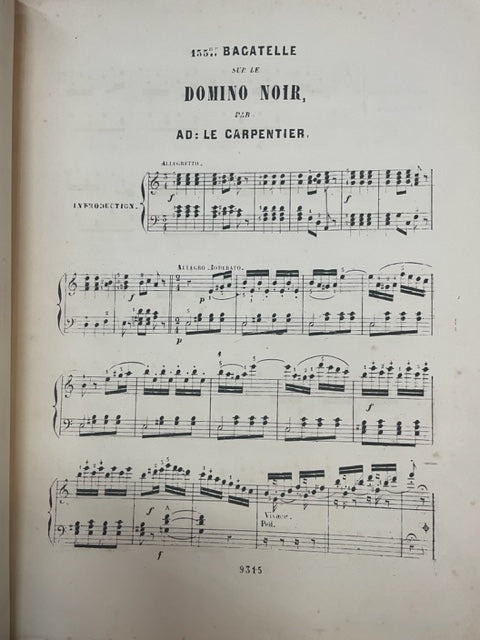 Lecarpentier Le domino noir : 155e bagatelle partition piano - 3000 partitions, livres et vinyles d'occasion en vente sur notre site internet gastonmusicclub.fr Gaston Music Store