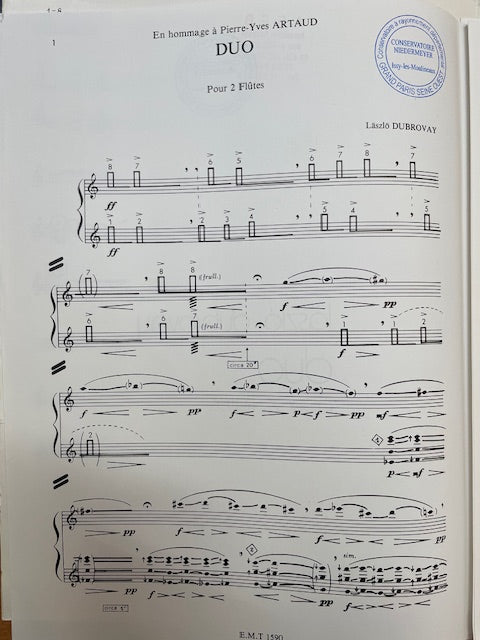 Laszlo Dubrovay Duo pour 2 flûtes-3000 partitions, livres et vinyles d'occasion en vente sur notre site internet gastonmusicclub.fr Gaston Music Store