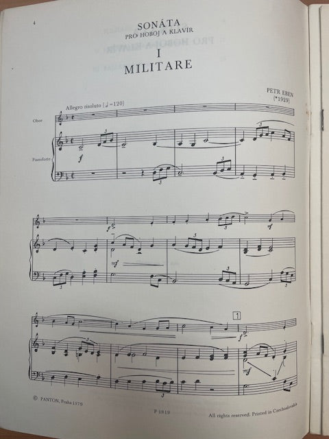 Eben Sonata pour hautbois et piano-3000 partitions, livres et vinyles d'occasion en vente sur notre site internet gastonmusicclub.fr Gaston Music Store