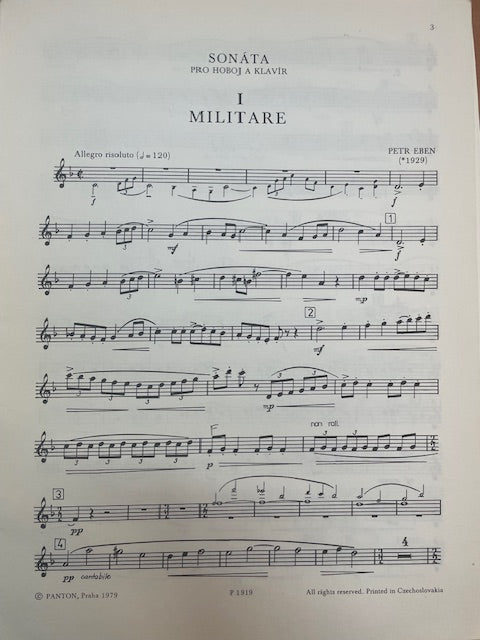 Eben Sonata pour hautbois et piano-3000 partitions, livres et vinyles d'occasion en vente sur notre site internet gastonmusicclub.fr Gaston Music Store