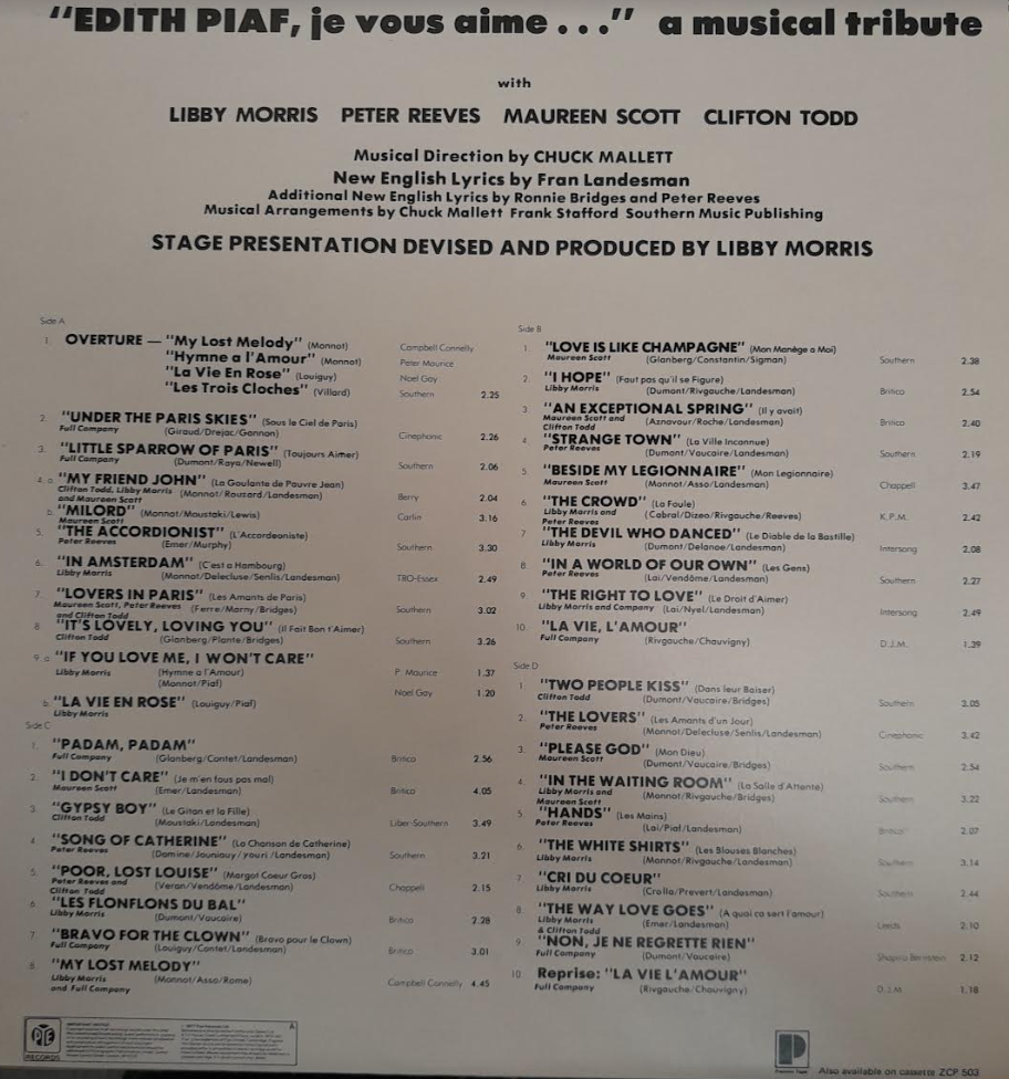 Vinyle Edith Piaf, je vous aime a musical tribute (2 disques)