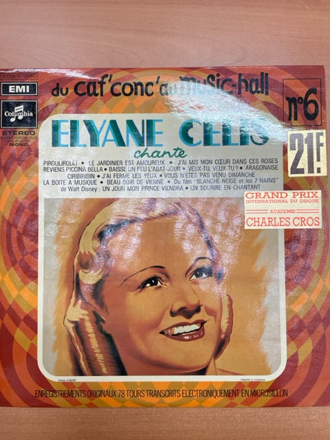 Vinyle Elyane Celis chante- 3000 partitions, livres et vinyles d'occasion en vente sur notre site internet gastonmusicclub.fr Gaston Music Store