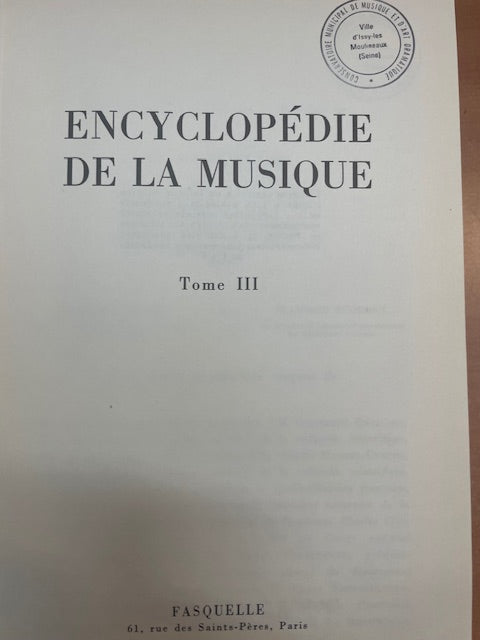 Encyclopédie de la musique en 3 volumes reliés-3000 partitions, livres et vinyles d'occasion en vente sur notre site internet gastonmusicclub.fr Gaston Music Store