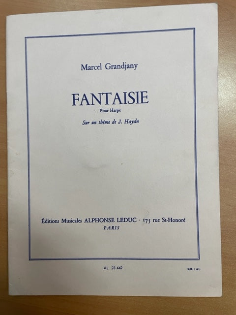 Marcel Grandjany Fantaisie pour harpe sur un thème de Joseph Haydn-3000 partitions, livres et vinyles d'occasion en vente sur notre site internet gastonmusicclub.fr Gaston Music Store