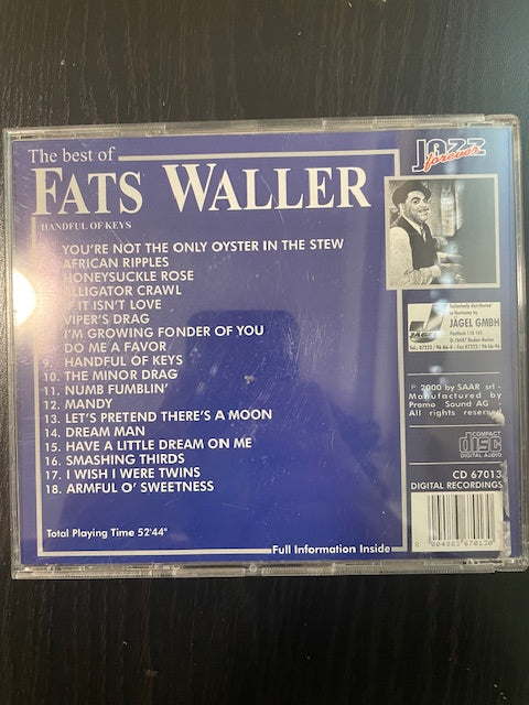CD The best of Fats Waller - Handful of keys!-3000 partitions, livres et vinyles d'occasion en vente sur notre site internet gastonmusicclub.fr Gaston Music Store