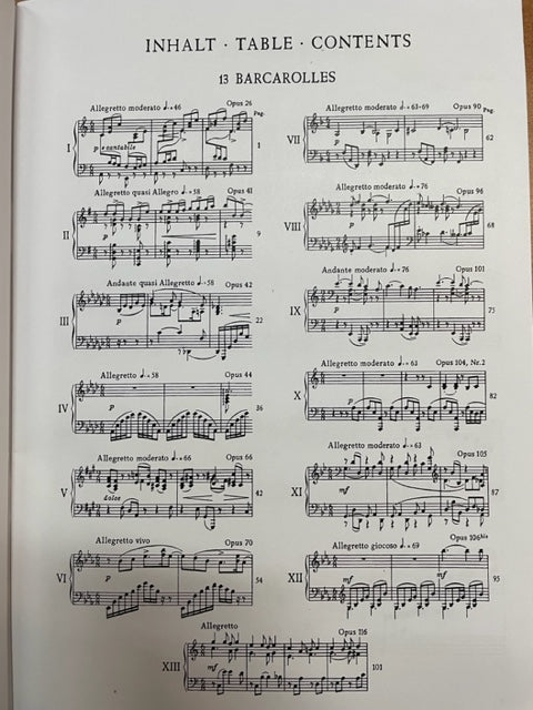 Gabriel Fauré 13 barcarolles pour piano solo - 3000 partitions, livres et vinyles d'occasion en vente sur notre site internet gastonmusicclub.fr Gaston Music Store