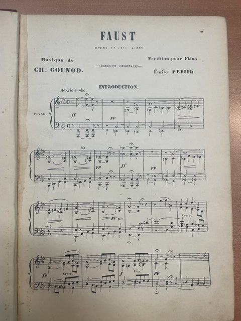 Charles Gounod Faust, opéra en 5 actes, réduction pour piano seul - 3000 partitions, livres et vinyles d'occasion en vente sur notre site internet gastonmusicclub.fr Gaston Music Store