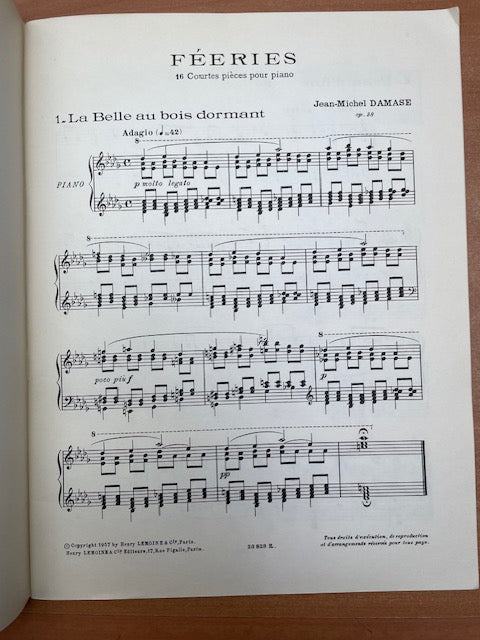 Jean Michel Damase Féérie opus 38 pour piano-3000 partitions, livres et vinyles d'occasion en vente sur notre site internet gastonmusicclub.fr Gaston Music Store