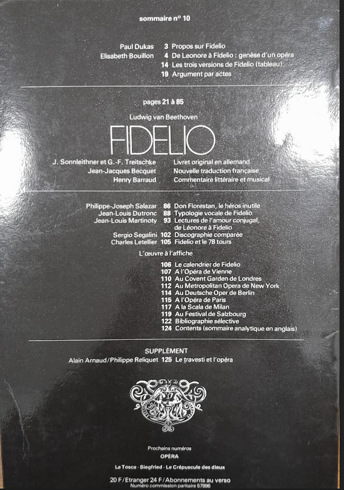 Beethoven Fidelio Revue "Avant-scène" opéra n° 164-3000 partitions, livres et vinyles d'occasion en vente sur notre site internet gastonmusicclub.fr Gaston Music Store