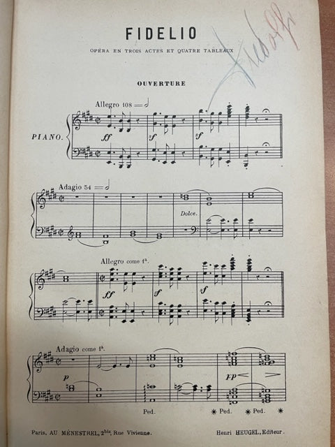 Beethoven Fidelio, opéra en 3 actes (paroles françaises) réduction piano- 3000 partitions, livres et vinyles d'occasion en vente sur notre site internet gastonmusicclub.fr Gaston Music Store