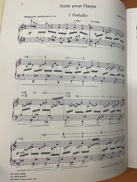 Jean Françaix Suite pour harpe -3000 partitions, livres et vinyles d'occasion en vente sur notre site internet gastonmusicclub.fr Gaston Music Store