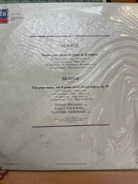 Vinyle Franck - Brahms Itzhak Perlman Sonate pour violon et piano en la majeur - Trio pour violon, cor et piano opus 40