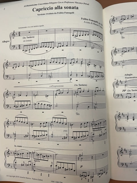Polibio Fumagali Capriccioalla sonata per organo opus 230- 3000 partitions, livres et vinyles d'occasion en vente sur notre site internet gastonmusicclub.fr Gaston Music Store