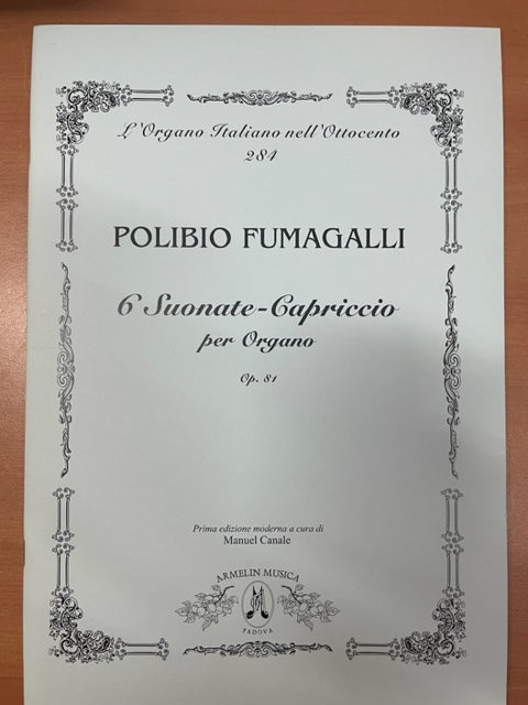 Polibio Fumagali 6 Suonate - Capriccio per organo opus 81- 3000 partitions, livres et vinyles d'occasion en vente sur notre site internet gastonmusicclub.fr Gaston Music Store