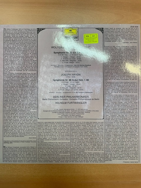 Vinyle Mozart - Haydn Mozart Symphonie n° 39 - Haydn Symphonie n° 88