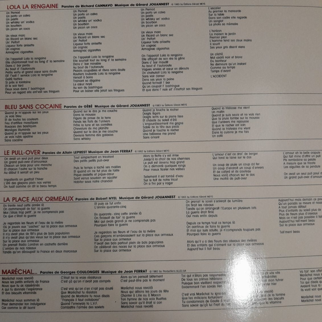 Vinyle Gérard Jouannet et Jean Ferrat Gréco 83- 3000 partitions, livres et vinyles d'occasion en vente sur notre site internet gastonmusicclub.fr Gaston Music Store