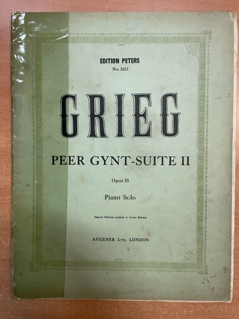 Edvard Grieg Peer Gynt Suite 2 opus 55 partition piano- 3000 partitions, livres et vinyles d'occasion en vente sur notre site internet gastonmusicclub.fr Gaston Music Store