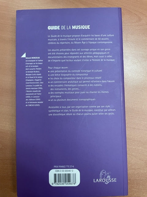 Gérard Denizeau Guide de la musique : Une initiation par les oeuvres-3000 partitions, livres et vinyles d'occasion en vente sur notre site internet gastonmusicclub.fr Gaston Music Store