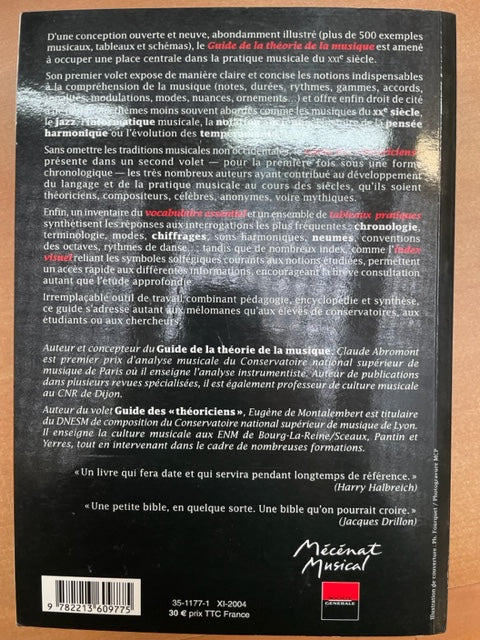Claude Abromont Guide de la théorie de la musique-3000 partitions, livres et vinyles d'occasion en vente sur notre site internet gastonmusicclub.fr Gaston Music Store