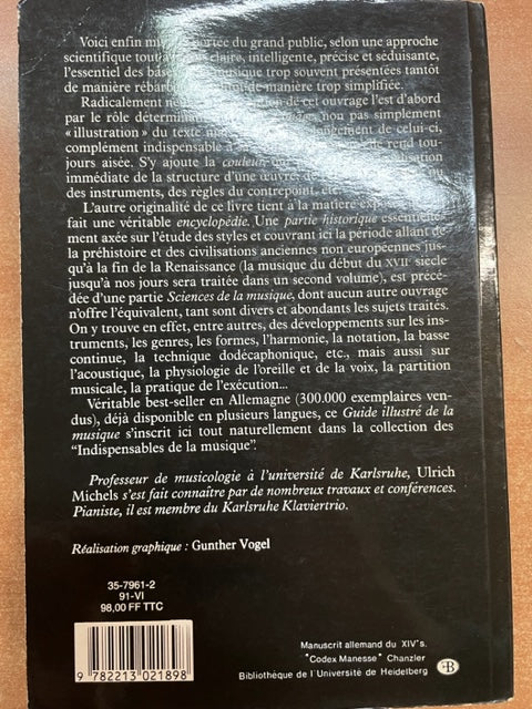 Guide illustré de la musique volume 1 livre de Michels Ulrich