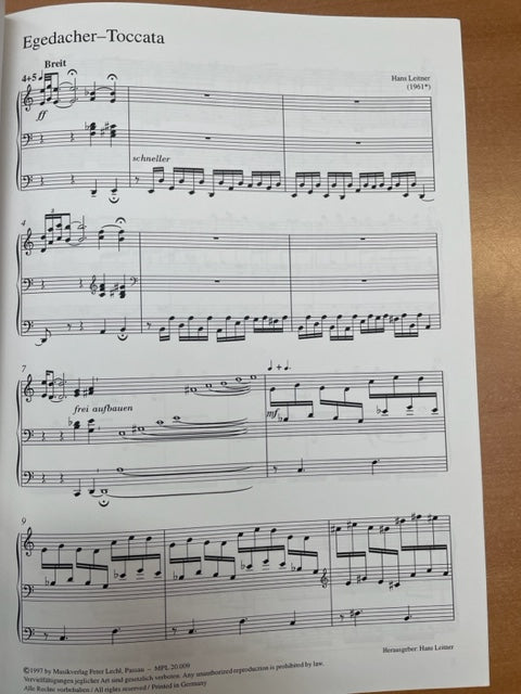 Leitner Hans Egedacher-Toccata pour orgue 3000 partitions, livres et vinyles d'occasion en vente sur notre site internet gastonmusicclub.fr Gaston Music Store