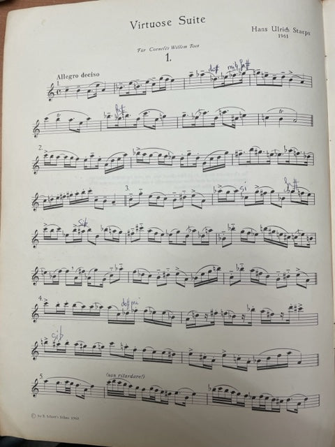 Hans Ulrich Staeps Virtuose suite pour Flute à bec alto solo-3000 partitions, livres et vinyles d'occasion en vente sur notre site internet gastonmusicclub.fr Gaston Music Store