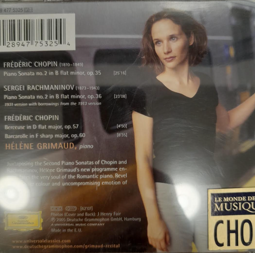 CD de Chopin, Rachmaninoff Hélène Grimaud)- 3000 partitions, livres et vinyles d'occasion en vente sur notre site internet gastonmusicclub.fr Gaston Music Store