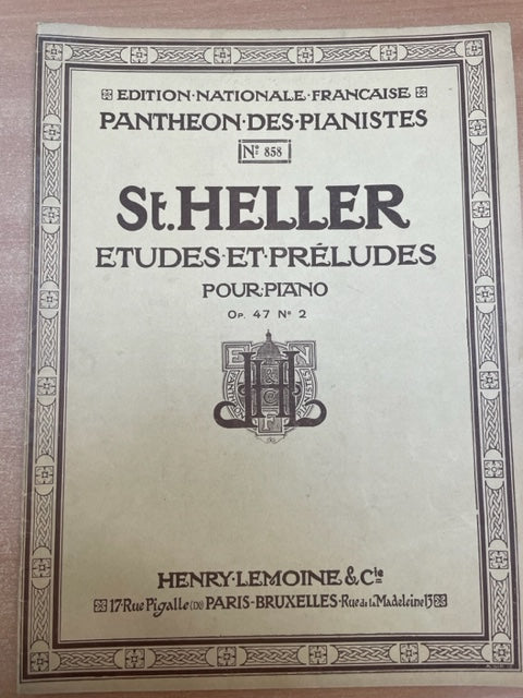 Stéphane Heller Etudes et préludes pour piano opus 47 n°2- 3000 partitions, livres et vinyles d'occasion en vente sur notre site internet gastonmusicclub.fr Gaston Music Store